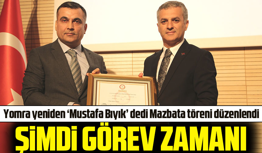 Trabzon da Yomra Belediye Başkanı Mustafa Bıyık Mazbatasını Aldı