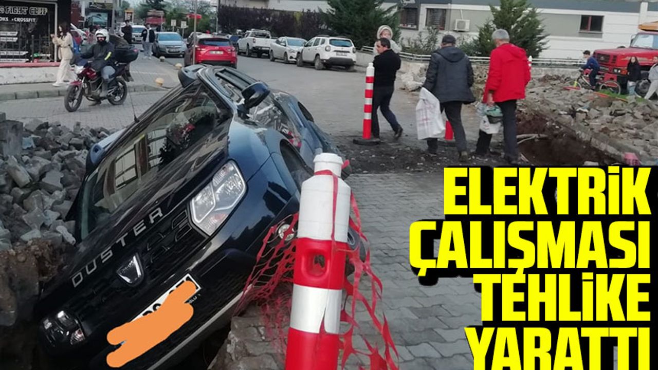 Trabzon-Akçaabat Söğütlü'de Çoruh Elektrik A.Ş'nin Yer Altına Alma Çalışması Sırasında Araç Düştü