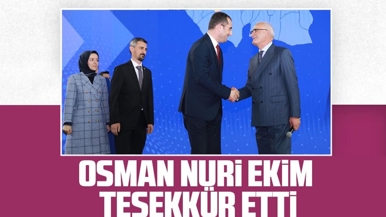 Yeniden Akçaabat Belediye Başkan Adaylığına gösterilen Osman Nuri Ekim, teşekkür etti