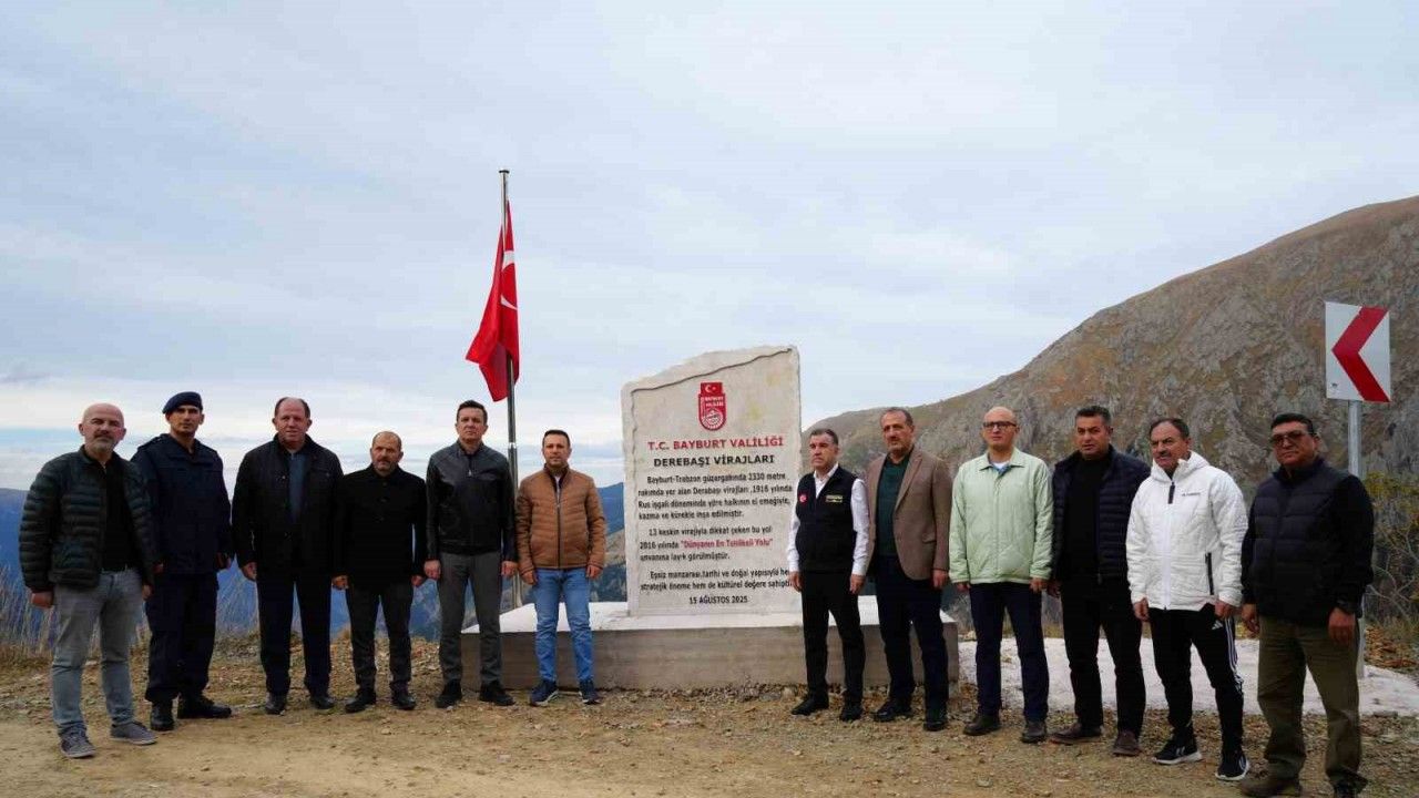 Derebaşı Virajları’na Bayburt’tan künye taşı dikildi