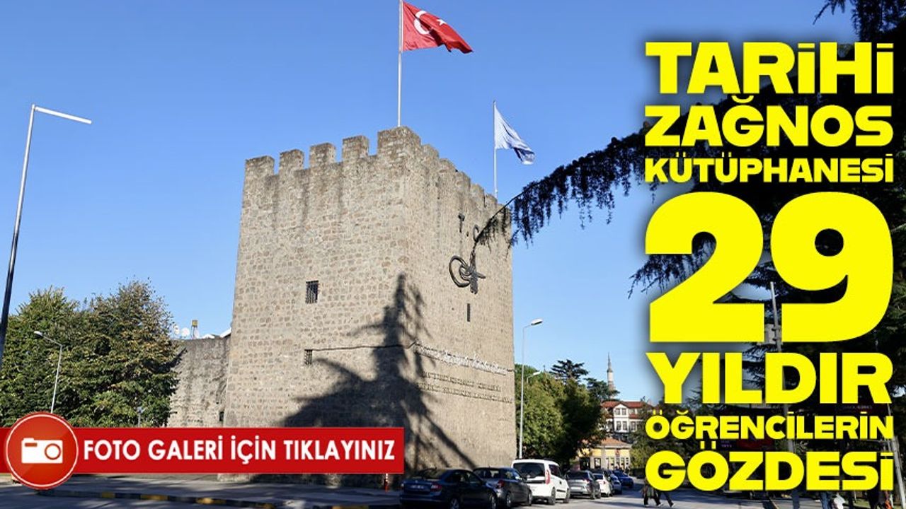 Tarihi Zağnos Burcu'ndaki kütüphane 29 yıldır öğrencilerin gözdesi