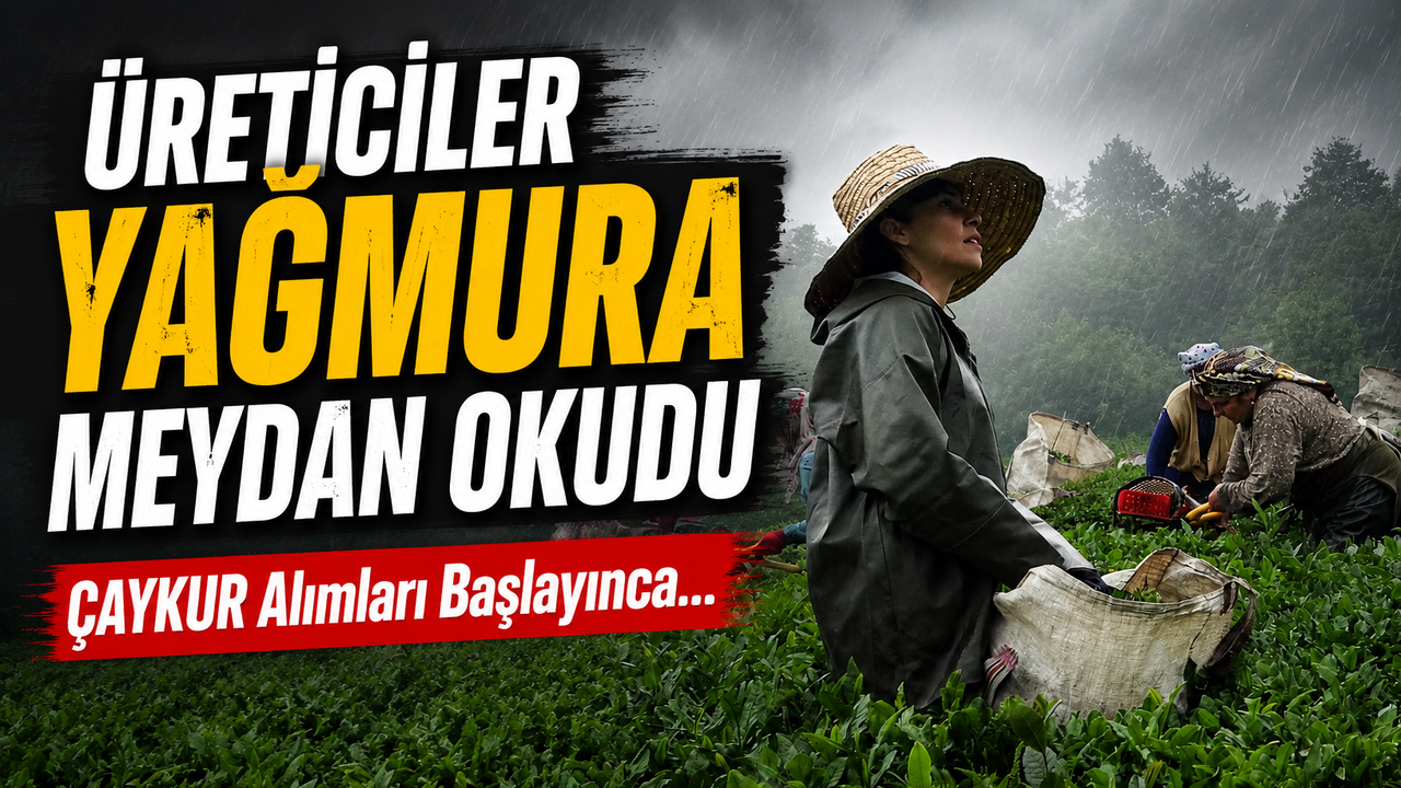 Doğu Karadeniz’de Yağışa Rağmen Çay Hasadı Durmadı! Üreticiler Bayram Tatilini Fırsata Çevirdi