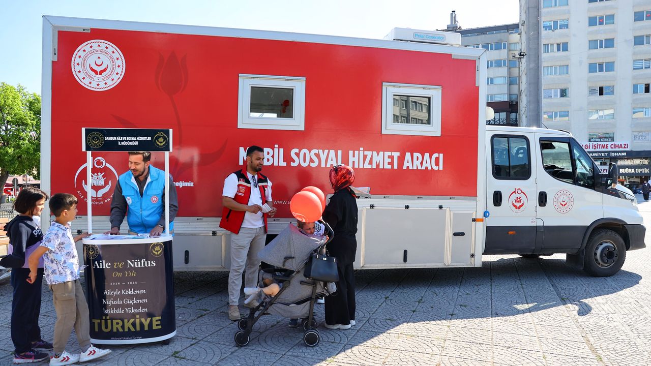 Mobil sosyal hizmet aracı Samsun'da göreve başladı