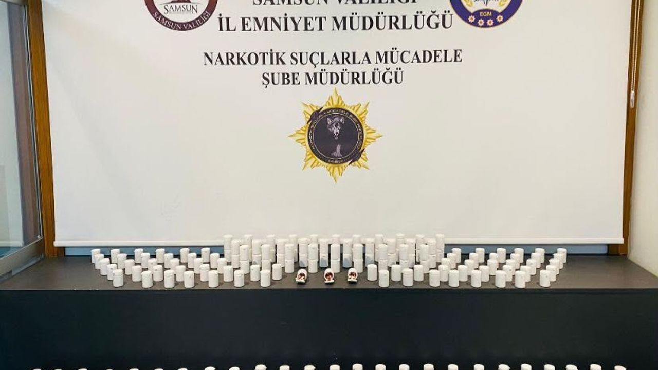 Samsun'da 11 bin 650 yasaklı madde hap ele geçirildi