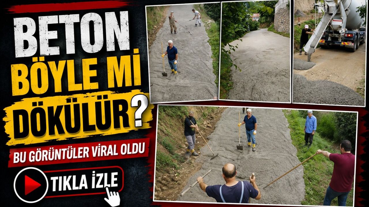 Trabzon’da Toprak Üzerine Beton Görüntüleri Gündem Oldu: Vatandaşlar Tepkili