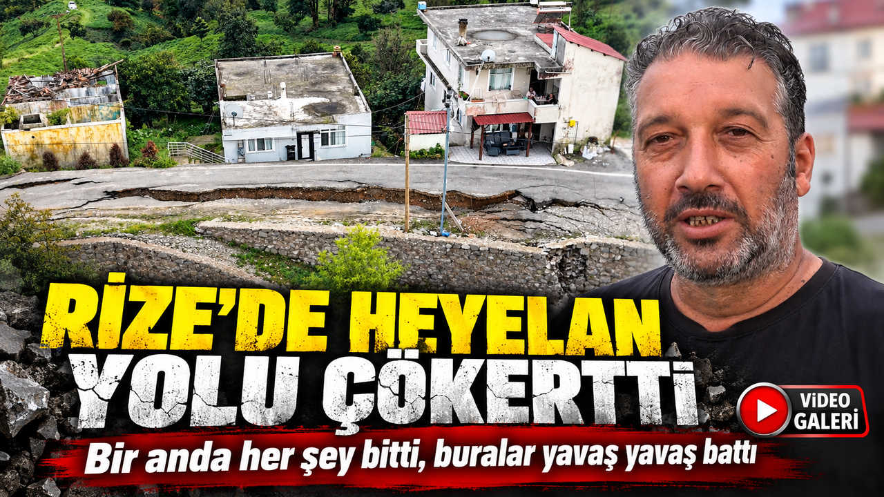 Rize’de sel yolu 60 santimetre çökertti: “Bir anda her şey bitti, buralar yavaş yavaş battı”