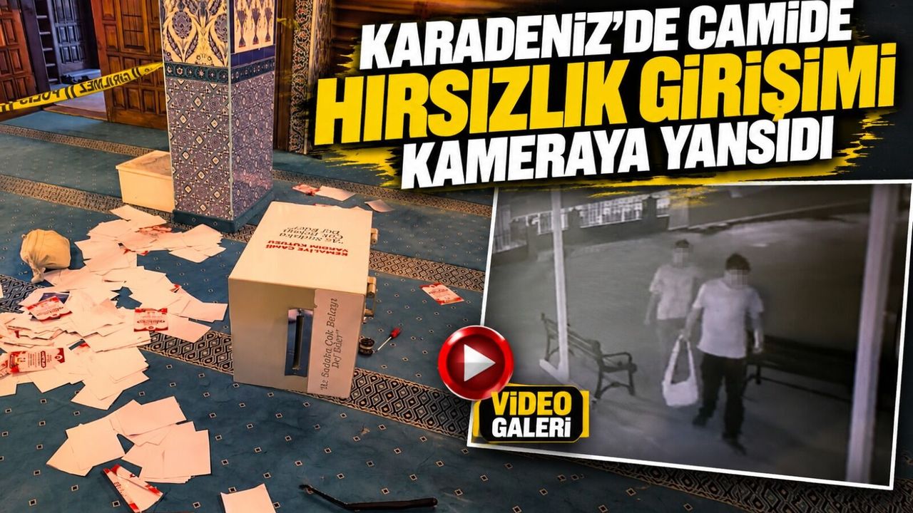 Gümüşhane’de Camide Şaşırtan Hırsızlık Girişimi: Ayakkabı Çekeceğiyle Kasayı Açmaya Çalıştılar