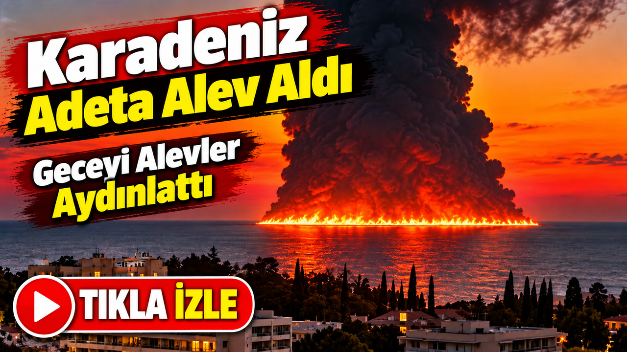 Karadeniz’de Korkutan Görüntü: Soçi Açıklarında Alevler Yükseldi