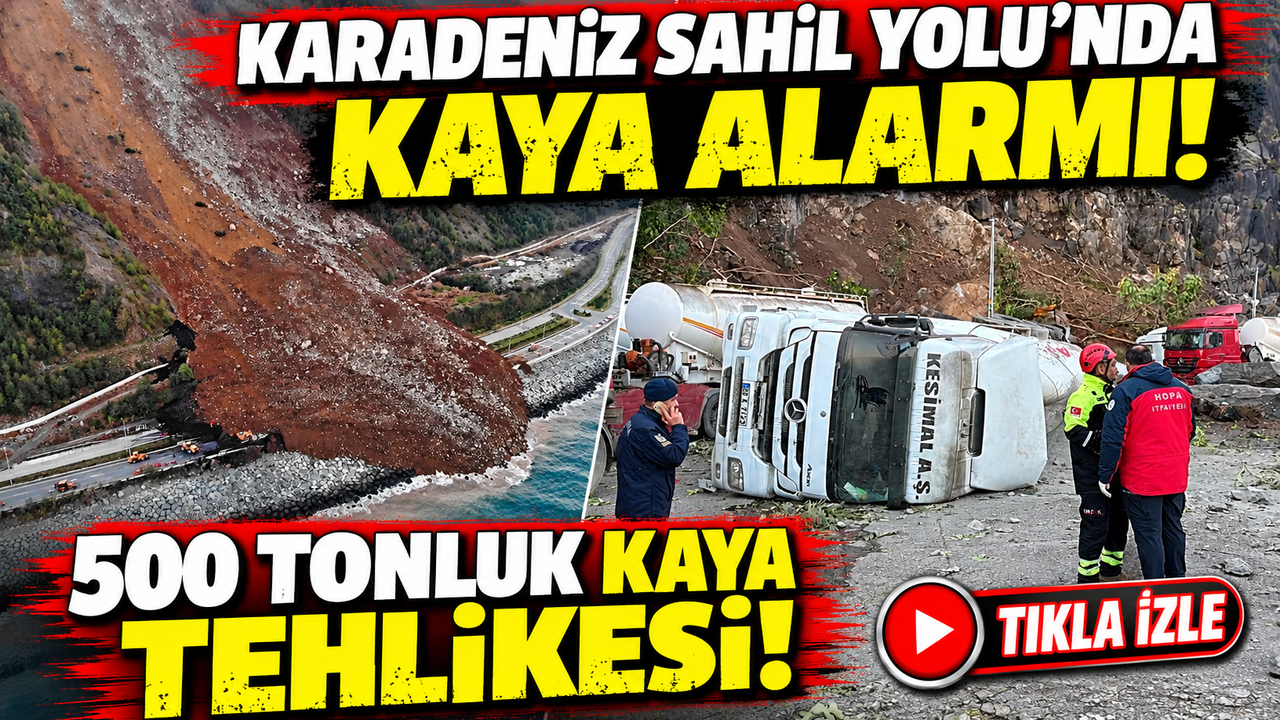 Karadeniz Sahil Yolu'nda Dev Kaya Tehlikesi! Uzmandan Uyarı