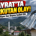 Hayrat’ta Korkutan Olay: Çatıdan Düşen Sac Başına İsabet Etti