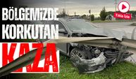 Bölgemizde Feci Kaza: Otomobil kamyonete çarpıp bariyere girdi, 3 kişi yaralandı