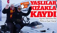 Kop Dağı’nda Huzurevi Sakinlerine Kar Motoru ve Kızak Sürprizi