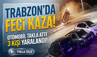 Trabzon’da otomobil takla attı 3 kişi yaralandı: Feci kaza saniye saniye kaydedildi