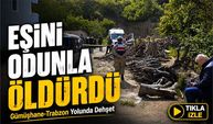 Gümüşhane-Trabzon Yolunda Cinayet! ; Eşini Odunla Öldürdü