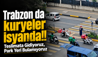 Trabzon’da Moto Kuryeler Otopark Uygulamasına Tepki Gösterdi