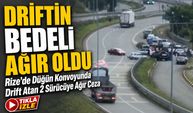 Rize’de Düğün Konvoyunda Drift Atan 2 Sürücüye Ağır Ceza