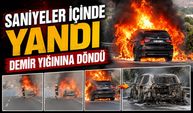 Milas-Bodrum Yolunda Seyir Halindeki Otomobil Alevlere Teslim Oldu