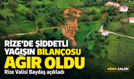 Rize’de Şiddetli Yağışın Bilançosu Ağır Oldu; Rize Valisi Baydaş açıkladı