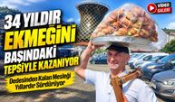 34 Yıldır Ekmeğini Başındaki Tepsiyle Kazanıyor; Dedesinden Kalan Mesleği Yıllardır Sürdürüyor