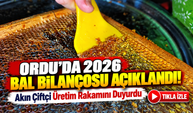 Ordu'da 2026 Bal Bilançosu Açıklandı! Akın Çiftçi Üretim Rakamını Duyurdu