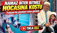 Trabzon’da Yürekleri Isıtan Görüntü; Namaz Biter Bitmez Hocasına Koştu