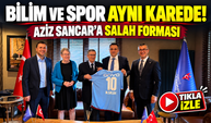 Aziz Sancar’a Trabzonspor’un Mohamed Salah Forması Hediye Edildi