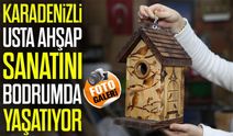 Rize’de 70 yaşındaki usta evinin bodrumunda ahşap sanatı yapıyor