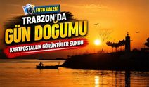 Trabzon’da sabahın ilk ışıkları sahilde kızıl manzara oluşturdu