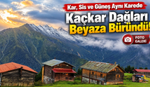 Kaçkar Dağları Beyaza Büründü: Kar, Sis ve Güneş Aynı Karede