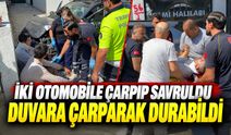 Samsun’da zincirleme kaza: Savrulan otomobil duvara çarptı, 3 yaralı