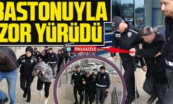BASTONLA ZOR YÜRÜRKEN GÖRÜNTÜLENDİ