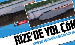 RİZE'DE YOL ÇÖKTÜ! 