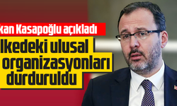 ULUSAL SPOR ORGANİZASYONLARI DURDURULDU
