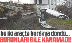 Hurdaya dönen araçlardan burunları bile kanamadı