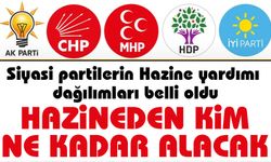 Siyasi partilerin Hazine yardımı dağılımları belli oldu