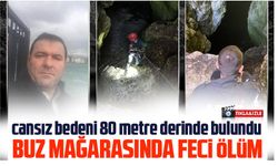 Bayburt'ta buz mağarasına düştü