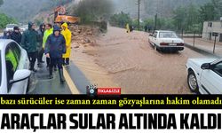 Zonguldak Devrek'te araçlar sular altında kaldı