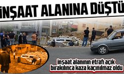 Araç İnşaat Alanına Düştü