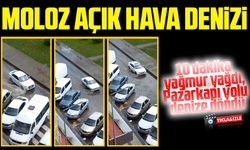 Pazarkapı'daki yol denize döndü