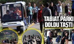 Gölcük Tabiat Parkı güneşli günde doldu taştı