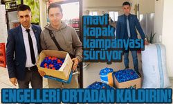 Mavi kapaklarla engellilere destek