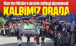 Rize’de Filistin’e destek mitingi düzenlendi