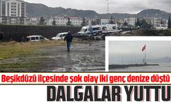 Beşikdüzü sahilinde iki genç denize düştü