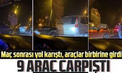 Trabzon'da maç sonrası 9 araç kazaya karıştı