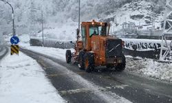 Hopa Karayolunda Kar Nedeniyle Trafikte Aksamalar" Karla Mücadele Ekiplerinin Çalışmaları Devam Ediyor