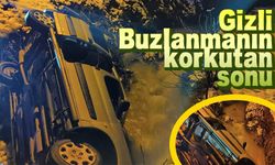 Trabzon Araklı'da Gizli Buzlanmanın Etkisiyle Hafif Ticari Araç Şarampole Yuvarlandı: Sürücü Şans Eseri Kurtuldu