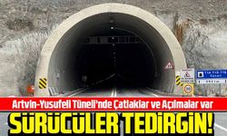 Artvin-Yusufeli Karayolundaki T14 Tüneli'ndeki Çatlaklar ve Açılmalar Sürücüleri Tedirgin Ediyor