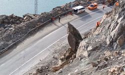Artvin'de Endüstriyel Dağcılar, Karayolu Güvenliğini Tehdit Eden Kayaları Temizliyor