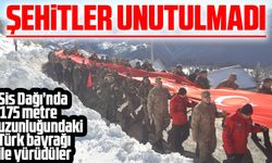 Sarıkamış Şehitleri için Sis Dağı’nda 175 metre uzunluğundaki Türk bayrağı ile yürüdüler
