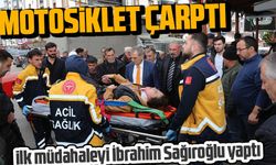 Trabzon’un Yomra ilçesi Kaşüstü Mahallesinde, bir motorkurye yoldan geçmeye çalışan kadına çarptı